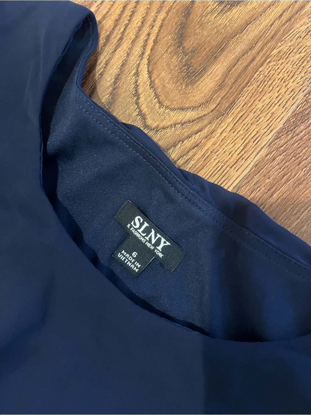 SLNY Navy Layered Ruffle Dress - Picture 3 of 3